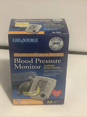 Ua-705v A&d Medical 093764601576 Lifesource Advanced Blood Pressure Monitor Manual Inflate Medium Cuff Ob
