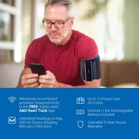 A&d Medical 093764603693 Ultraconnect Upper Arm All-in-one Blood Pressure Monitor With Bluetooth Bloo #2