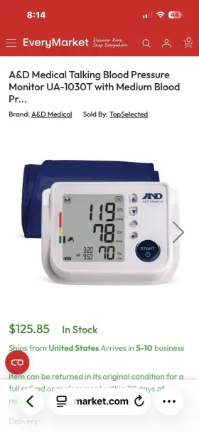 A&d Medical Un-1030 And A&d For Taking Blood Pressure With Cuff