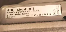 6011 Adc American Diagnostic Corporation Digital Blood Pressure Monitor Model #3