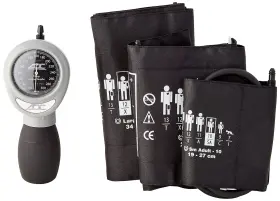 3-cuff Adc 634782039721 731bk Multikuf Model 731 Emt Kit With 804 Portable Palm Aneroid Sphygm