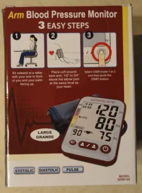 4332441484 Advocate Blood Pressure Monitor Model Spbp-04 Large Cuff For Arm New Open Box #2
