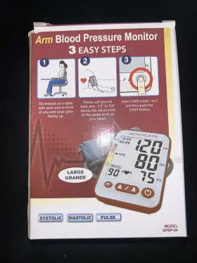 Spbp-04 Advocate 894046001417 Arm Blood Pressure Monitor L Model Large Cuff In Box Used #3