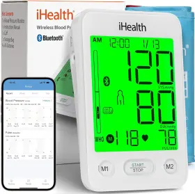 Andon Health Co. Ltd. 711181464269 Ihealth Accu Luminate Blood Pressure Monitor With Color-coded Lcd Body Movement