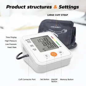 Angel Wish 975763181584 Blood-pressure Monitor-automatic Home-use Cuff-machine - Lcd Display Voice Br #3