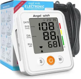 Angel Wish 975763181584 Blood-pressure Monitor-automatic Home-use Cuff-machine - Lcd Display Voice Br