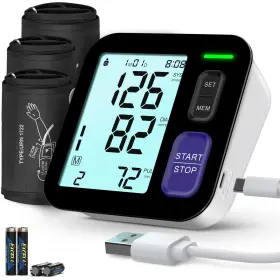 Aqeso 703387317319 Blood Pressure Machine Upper Arm 3 Size Cuffs S M/l And Xl Small 7 Inch -9 M