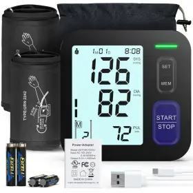 Aqeso 703387317326 Blood Pressure Monitor Upper Arm With 2 Size Cuffs M/l And Xl Medium/large 9 Inch -1