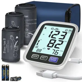 Aqeso 712288150437 Blood Pressure Machine Upper Arm 3 Size Cuffs Small 7 Inch -9 Medium/large 9 -