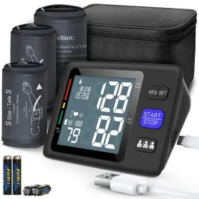 Aqeso 749877699824 Blood Pressure Machine Upper Arm 3 Size Cuffs S M/l And Xl Small 7 Inch -9 M