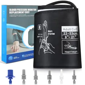Aqeso 762704502975 Universal 9 Inch -21 Blood Pressure Replacement Cuff - Wide-range Fan-shape Desig