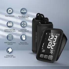 U80b Aqeso Blood Pressure Machine For Home Use - 9 Inch -17 M/l And 13 -21 Xl Cuffs 2 Size C #2