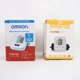 Assorted 922119300052 Omron And Jziki Automatic Upper Arm Blood Pressure Monitors Lot Of 2