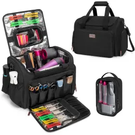 Bafaso Cabs04901 Large Insulated Barber Case With A Semi Detachable Divider And 2 Removable Po
