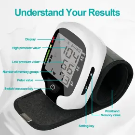 Bdun 445002820837 Wrist Blood Pressure Monitor Automatic Heart Rate Memory With Case #2
