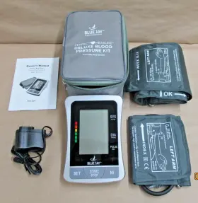 Bj120105 Blue Jay Deluxe Perfect Measure Blood Pressure Kit Mod. With 2 Cuffs Euc