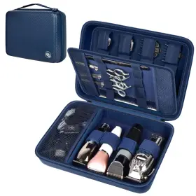 Boobowl Hnk-17 Travel Case Hard Organizer Bag Storage Holder Blue For Ufree Wahl Andis Clippers