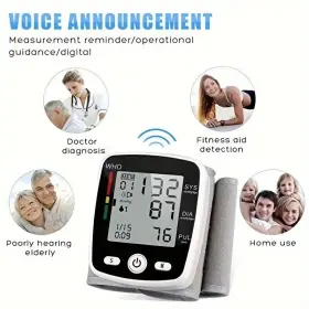 Xw-03 Bp Digital Wrist Blood Pressure Monitor Machine Cuff Lcd Heart Rate Tester #3