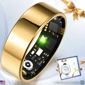 Brand Kuxlagz 754290273766 Stylish Smart Ring Health Tracker - Sleep Heart Rate Spo Blood Pressure