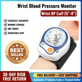 Branded 445030362347 Digital Wrist Blood Pressure Monitor For Adults Size 5.5-8.5 Inch Home Use A