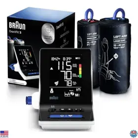 B08mwd927f Braun Blood Pressure Monitor With Large Display 2 Cuffs 80 Memory Slots Accurate