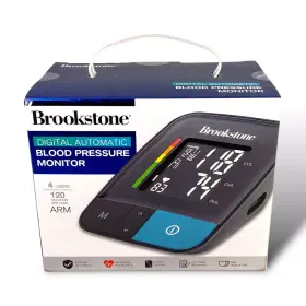 Bk8014-n0g Brookstone Digital Automatic Blood Pressure Monitor Arm One Click 4 Users New