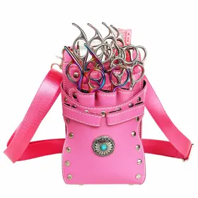 Brrnoo Brrnoon3e9fgkoth-0p Hairdresser Waist Bag Shear Holder 7-slot Hairstylist Pu Leather Barber Scis