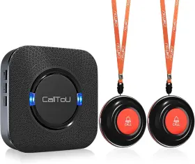 Calltou 729530767282 Wireless Caregiver Call Button 2 Buttons 1 Receiver Black