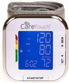 Care Touch 313097952993 Digital Wrist Blood Pressure Monitor For Adults Size 5.5-8.5 Inch Hom