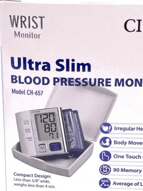 92-01006 Citizen Ultra Slim Blood Pressure Monitor Adult Wrist Cuff Ch-657