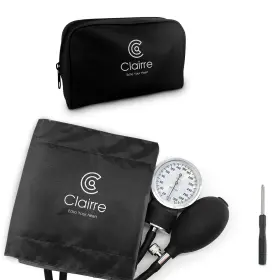 00blk Clairre Manual Blood Pressure Cuff With Carrying Bag Aneroid Basic Black