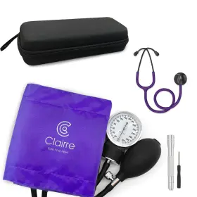 03pu1 Clairre Premium Blood Pressure Cuff Set With Advanced Stethoscope Penlight And Storage