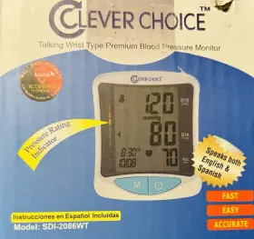 2086wt Clever Choice Talking Wrist Premium Blood Pressure Monitor Sdi