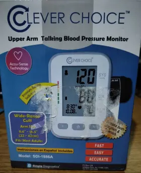 Sdi-1886a Clever Choice Upper Arm Blood Pressure Monitor English/spanish - New #2