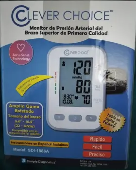 Sdi-1886a Clever Choice Upper Arm Blood Pressure Monitor English/spanish - New #3