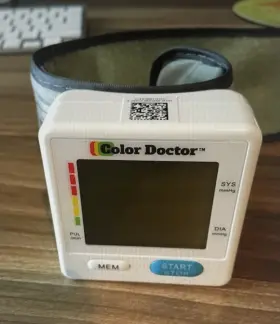 11406 Color Doctor Wrist Blood Pressure Monitor With Case Open Box