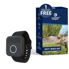 Yv101z-sd Connected Caregiver Safety 4g Medical Alert System For Seniors Watch-style Fall Black