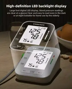 Cooceer 153756260236 Automatic Blood Pressure Monitor X8 Digital Machine White #3