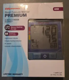 Bp3mv1-3wcvs Cvs 050428416815 New In Box Premium Blood Pressure Monitor 2 Person Upper Arm