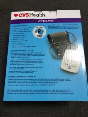Bp3mv1-3xcvs Cvs Health Upper Arm Series 600 Electronic Blood Pressure Monitor Digital Cuff #2
