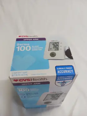 Cv01 Cvs Health Blood Pressure Monitor Series 100 Upper Arm Softfit Cuff New Sealed #3