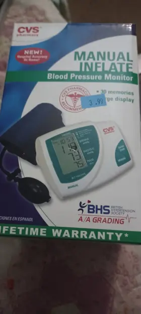 271243 Cvs Pharmacy Blood Pressure Cuff Monitor Manual Inflate Health Healthcare