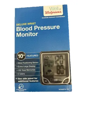 Deluxe 311917144887 Wrist Blood Pressure Monitor Xl Display 120 Memory 2 Users Heartbeat New