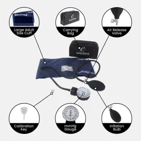 Dixie Ems 843484117358 Aneroid Sphygmomanometer Manual Monitor With Cuff Carrying Case And Calibra #2