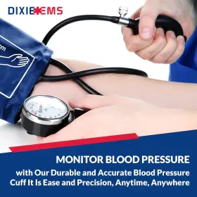 Dixie Ems 843484123847 Deluxe Aneroid Sphygmomanometer Blood Pressure D-ring Cuff - Black #2