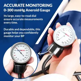 Dixie Ems 843484123847 Deluxe Aneroid Sphygmomanometer Blood Pressure D-ring Cuff - Black #3