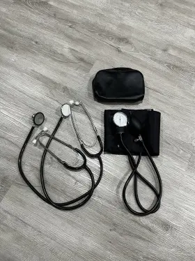Zhe920bk Dixie Ems Adult Bp Cuff Dual Head Stethoscope And Blood Pressure Kit - Black