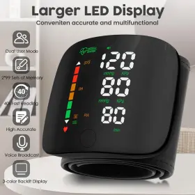 Double Love 726084184442 Wrist Blood Pressure Monitor Led Display Touch Screen Cuff #3