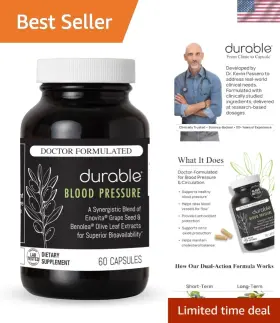 Durable 850043442820 Blood Pressure Benolea Olive Leaf And Enovita Grape Seed Extract Healt