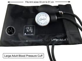 Elite Medical Instruments Emi 859443003068 Aneroid Sphygmomanometer Manual Blood Pressure Large Adult Cuff Adu #3